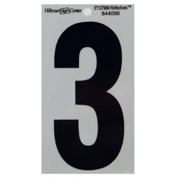 Hillman Black and Silver Reflective Adhesive Number 3