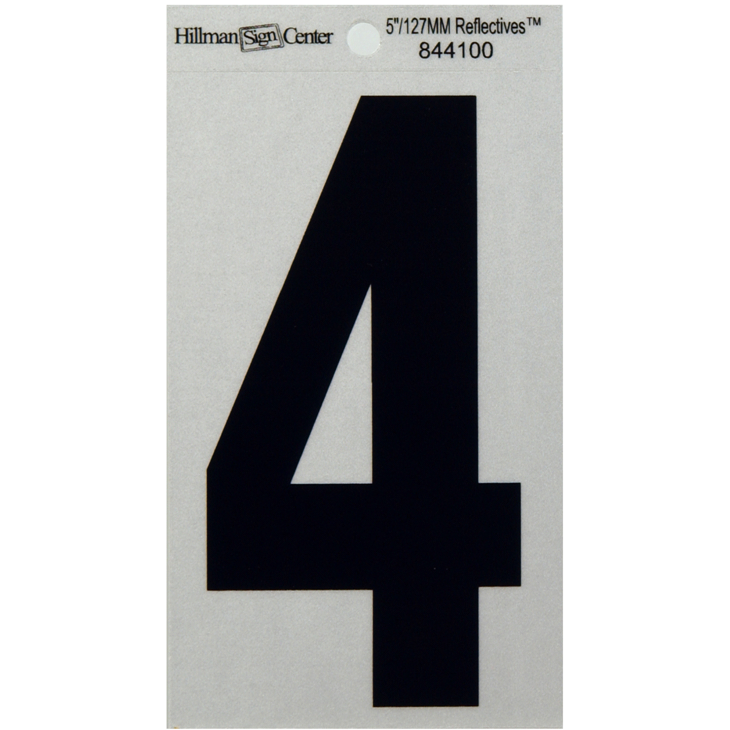 slide 1 of 1, Hillman Black and Silver Reflective Adhesive Number 4, 1 ct