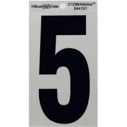 Hillman Black and Silver Reflective Adhesive Number 5