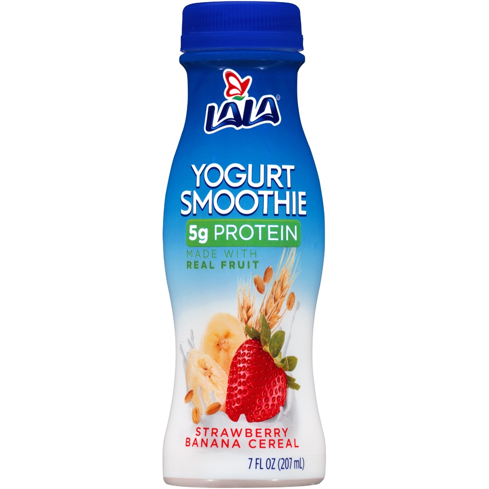 slide 1 of 1, LaLa Yogurt Smoothie Starwberry Banana Cereal, 7 fl oz