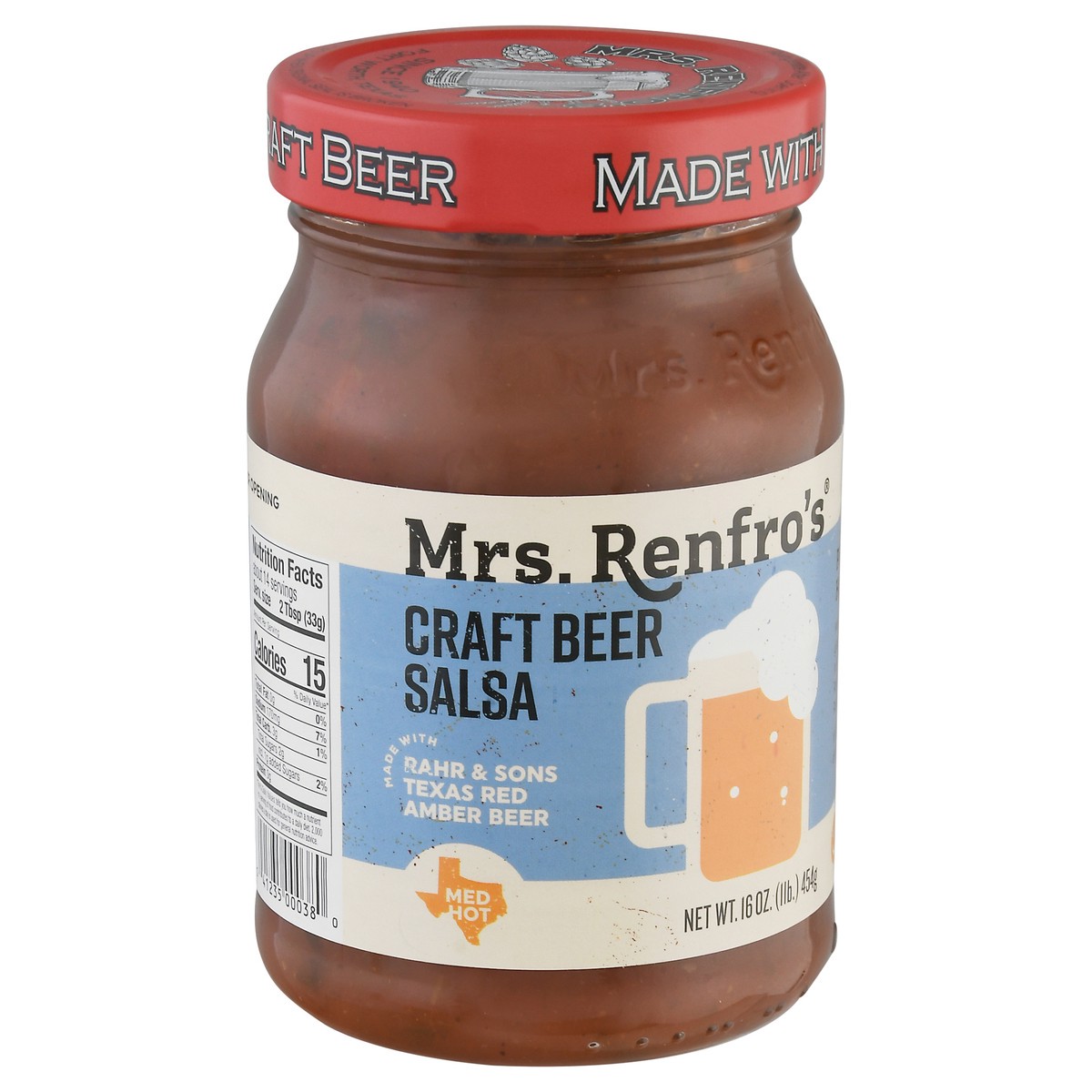 slide 3 of 12, Mrs. Renfro's Medium Hot Craft Beer Salsa Texas Red Amber Ale, 16 oz