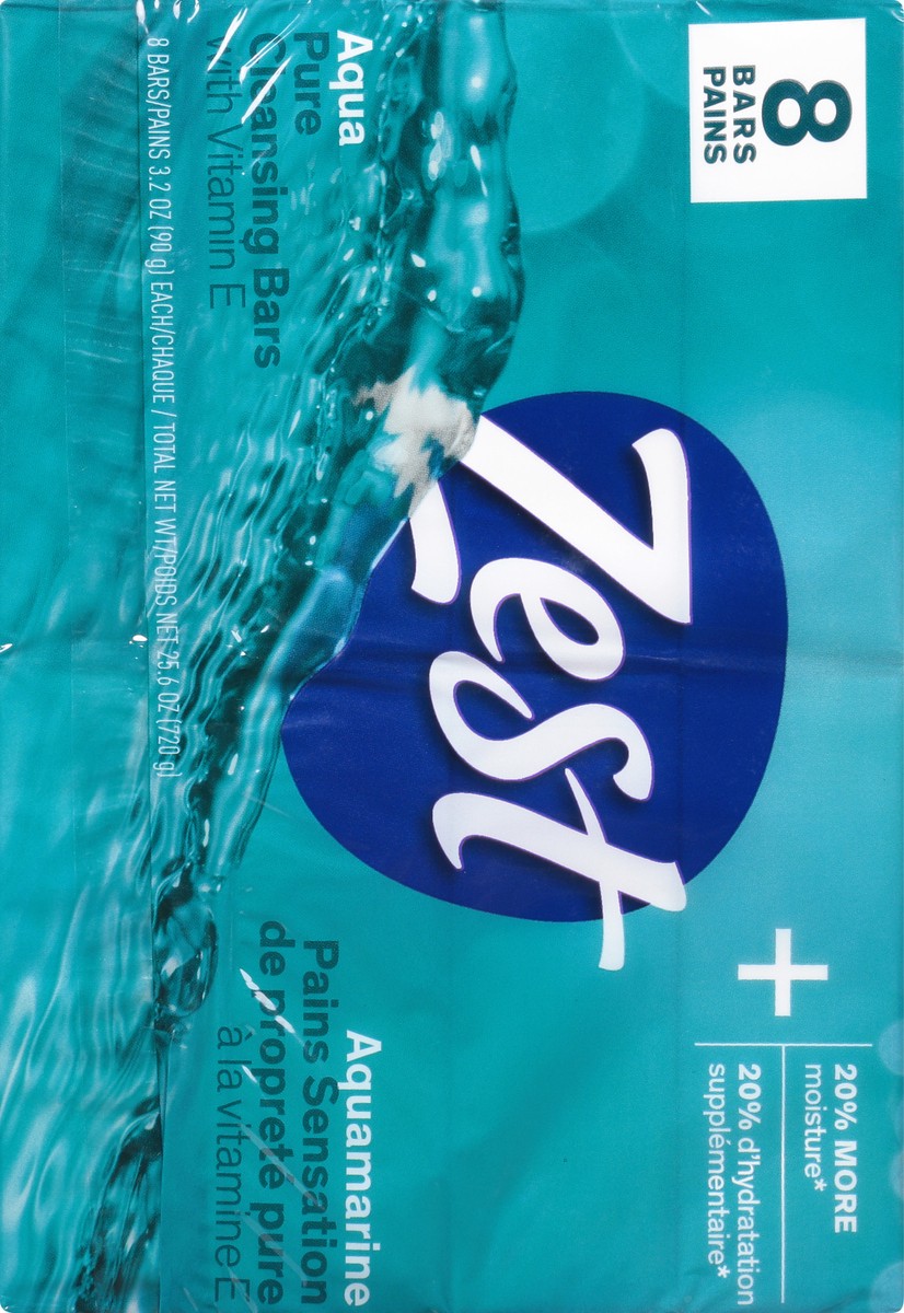 slide 6 of 13, Zest Aqua Pure Cleansing Bars With Vitamin E 8-3.2 oz Bars, 8 ct