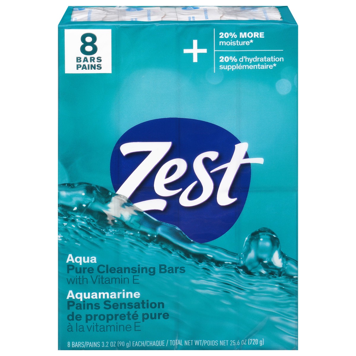 slide 1 of 13, Zest Aqua Pure Cleansing Bars With Vitamin E 8-3.2 oz Bars, 8 ct
