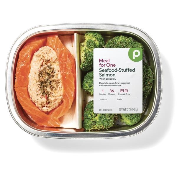 slide 1 of 1, Publix Seafood-Stuffed Salmon, Meal for One, 12 oz
