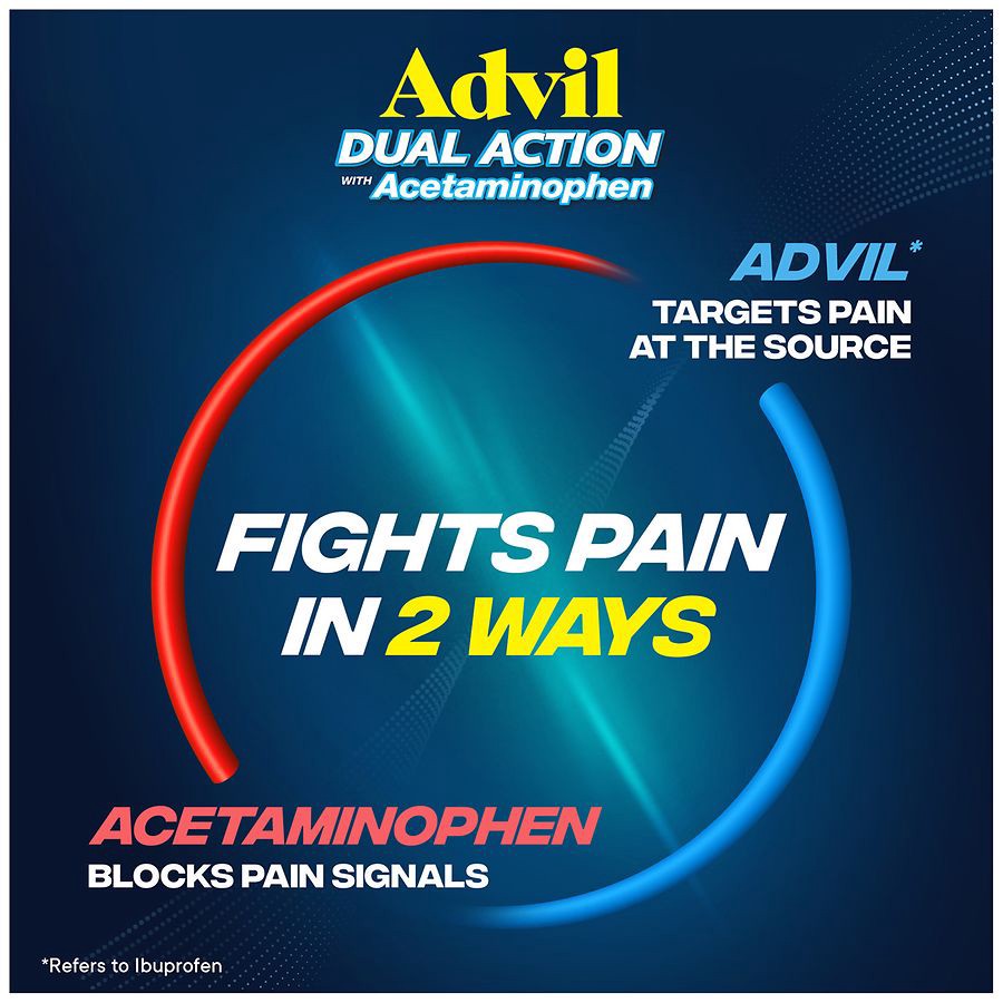 slide 2 of 5, Advil Dual Action With Acet Vial, 1 ct
