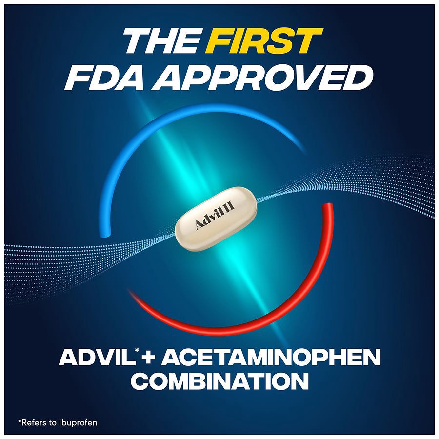 slide 4 of 5, Advil Dual Action With Acet Vial, 1 ct
