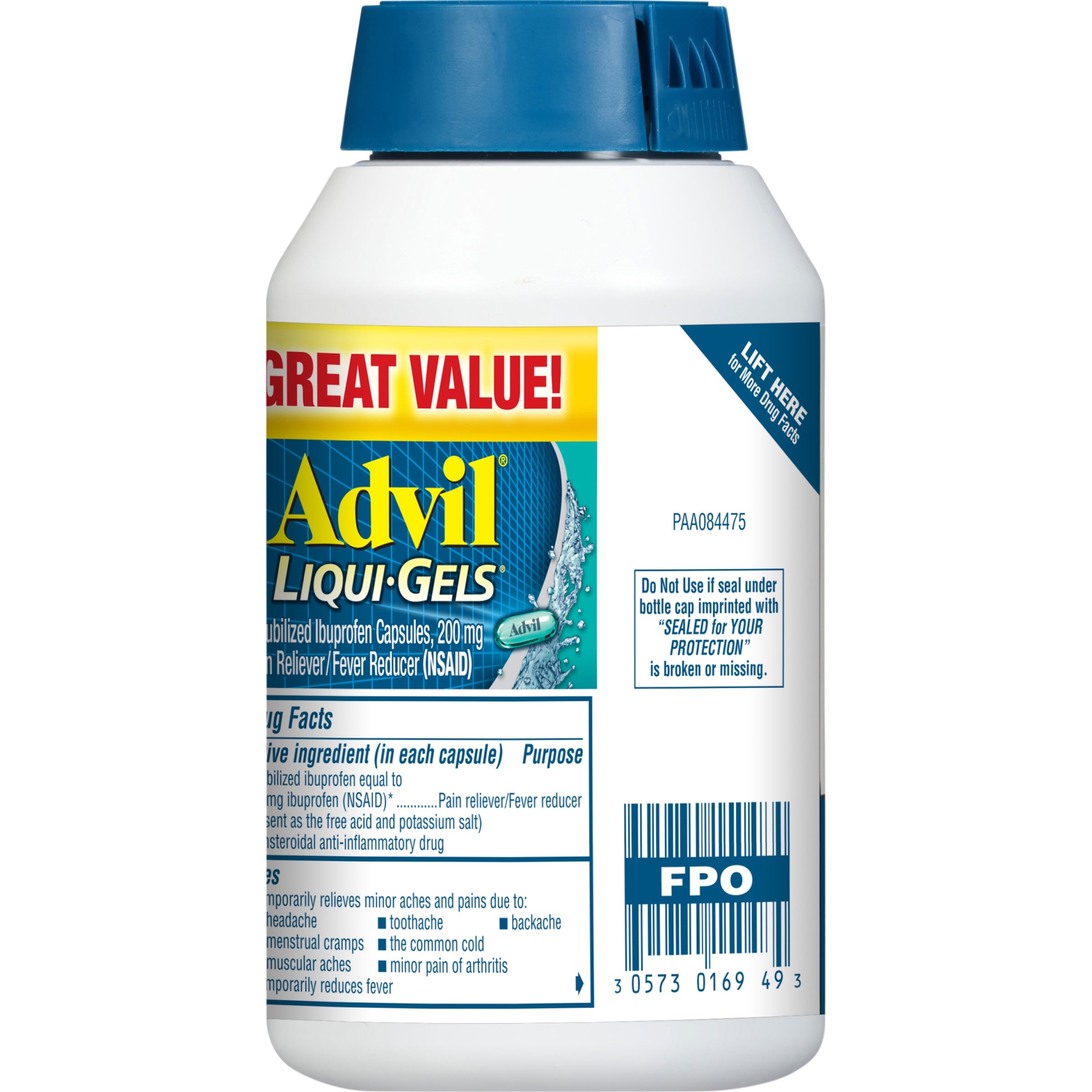 slide 5 of 5, Advil Liqui-Gels Pain Reliever/Fever Reducer Liquid Filled Capsules - Ibuprofen (NSAID) - 200ct, 200 cnt