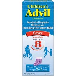Advil Children's Advil Pain Reliever and Fever Reducer, Liquid Children's Ibuprofen for Pain Relief, Grape - 4 Fl Oz