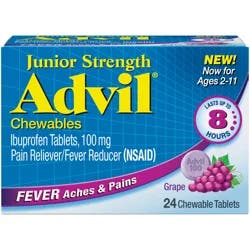 Advil Junior Strength Grape Flavored Chewable Tablets