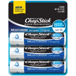 ChapStick Broad Spectrum SPF 15 Orginal Moisturizer 2 in 1 Lip Care 3 ea