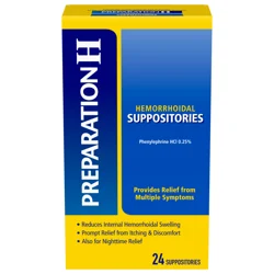 Preparation H Hemorrhoidal Suppositories 24 ea