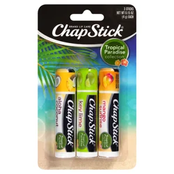 ChapStick Tropical Paradise Lip Balm Tube, Assorted Tropical Flavors