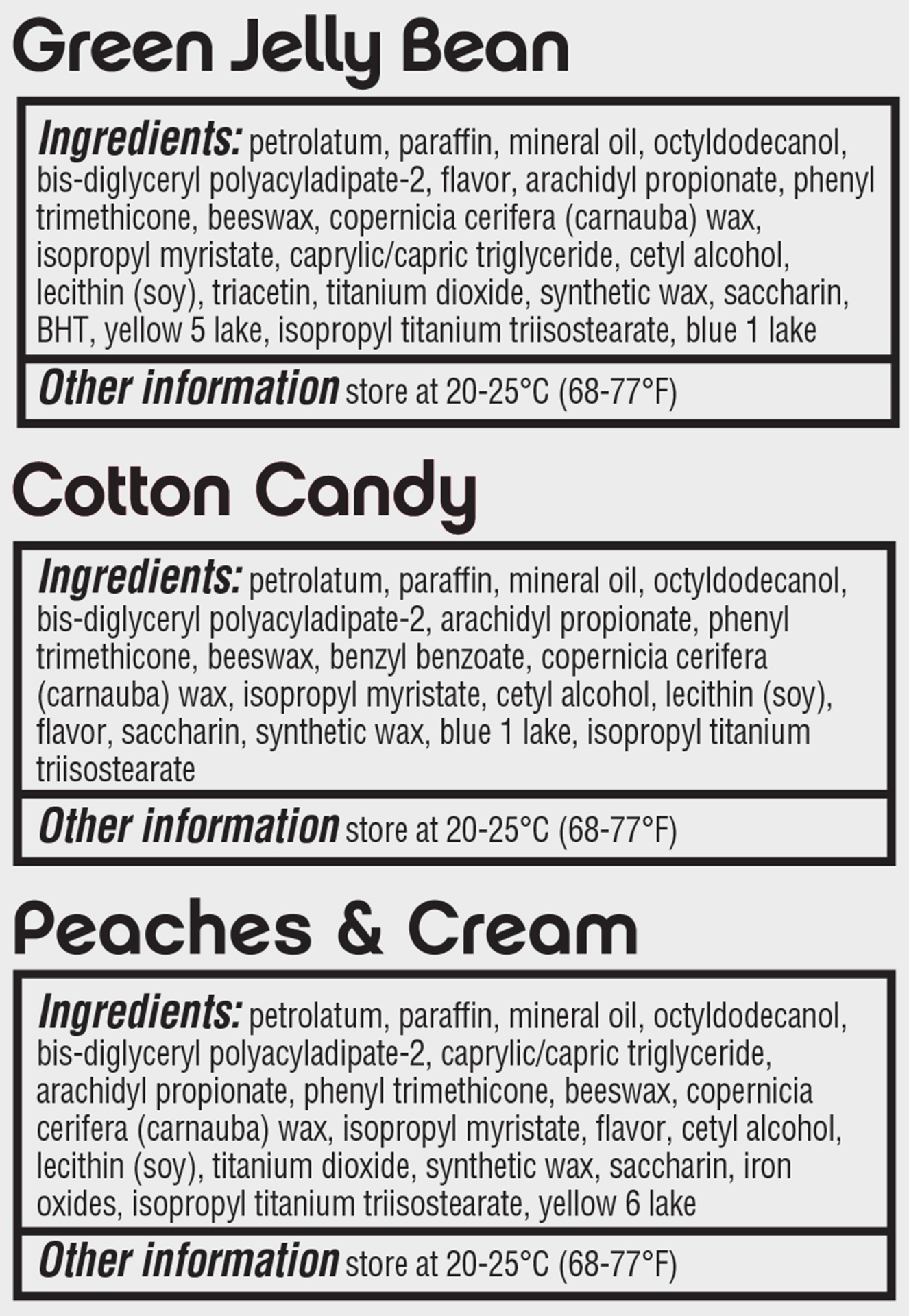 slide 7 of 7, ChapStick Spring (Green Jelly Bean, Cotton Candy, Peaches & Cream Flavors Lip Balm Tube, Skin Protectant, Lip Care, 0.15 oz