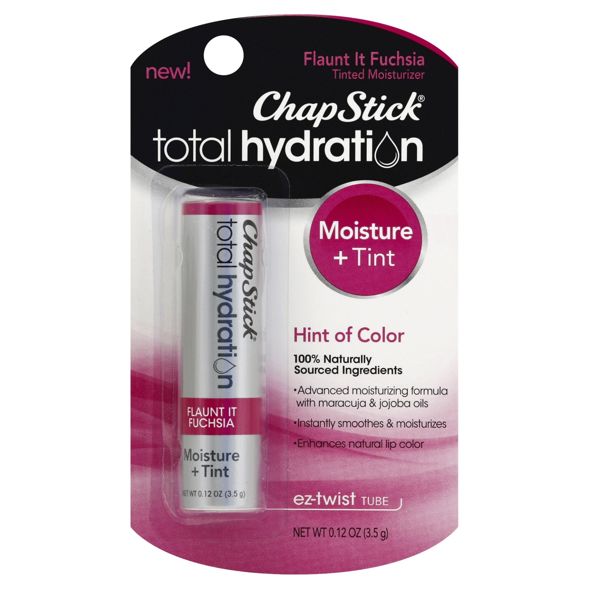 slide 1 of 5, ChapStick Total Hydration Tinted Lip Moisturizer, Flaunt It Fuchsia, 1 ct