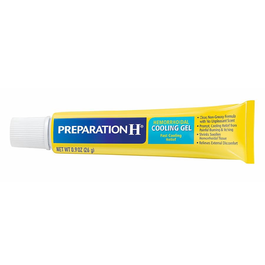 slide 5 of 5, PREPARATION H Hemorrhoid Symptom Treatment Cooling Gel, Fast Discomfort Relief with Vitamin E and Aloe, Tube (0.9 Ounce), 1 ct