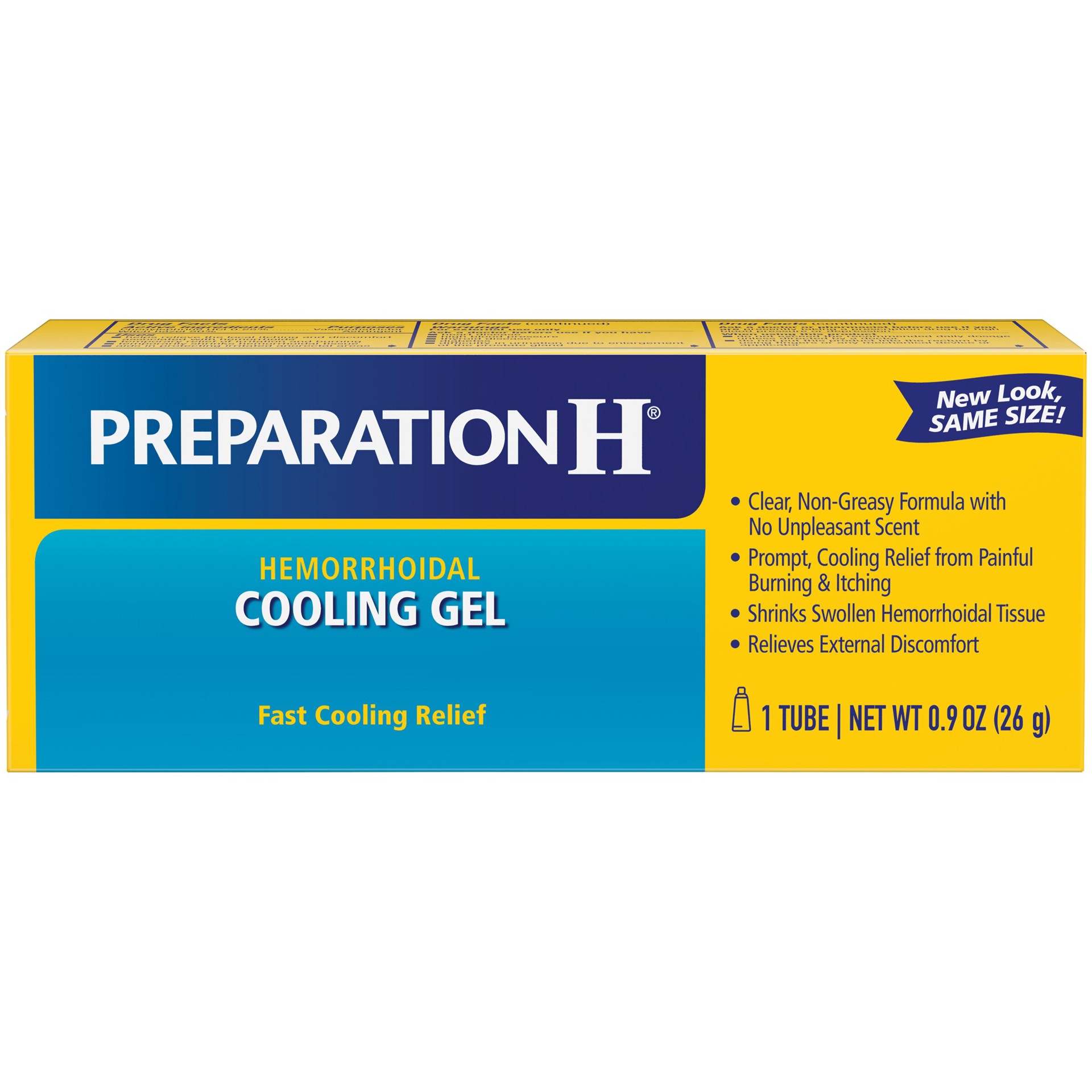 slide 3 of 5, PREPARATION H Hemorrhoid Symptom Treatment Cooling Gel, Fast Discomfort Relief with Vitamin E and Aloe, Tube (0.9 Ounce), 1 ct