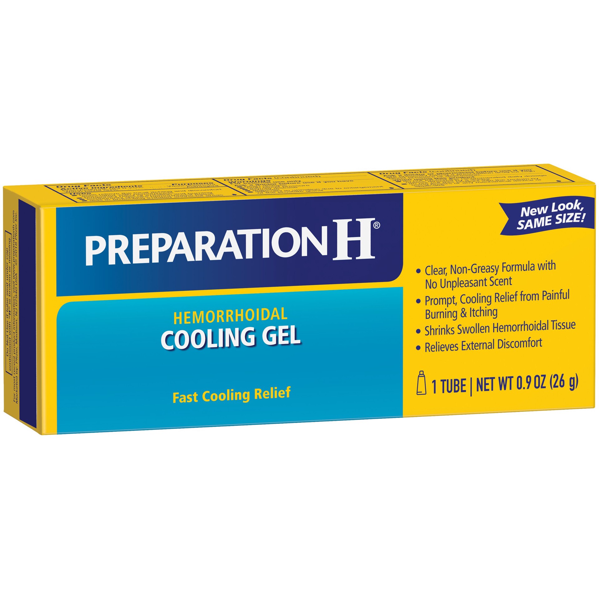slide 4 of 5, PREPARATION H Hemorrhoid Symptom Treatment Cooling Gel, Fast Discomfort Relief with Vitamin E and Aloe, Tube (0.9 Ounce), 1 ct