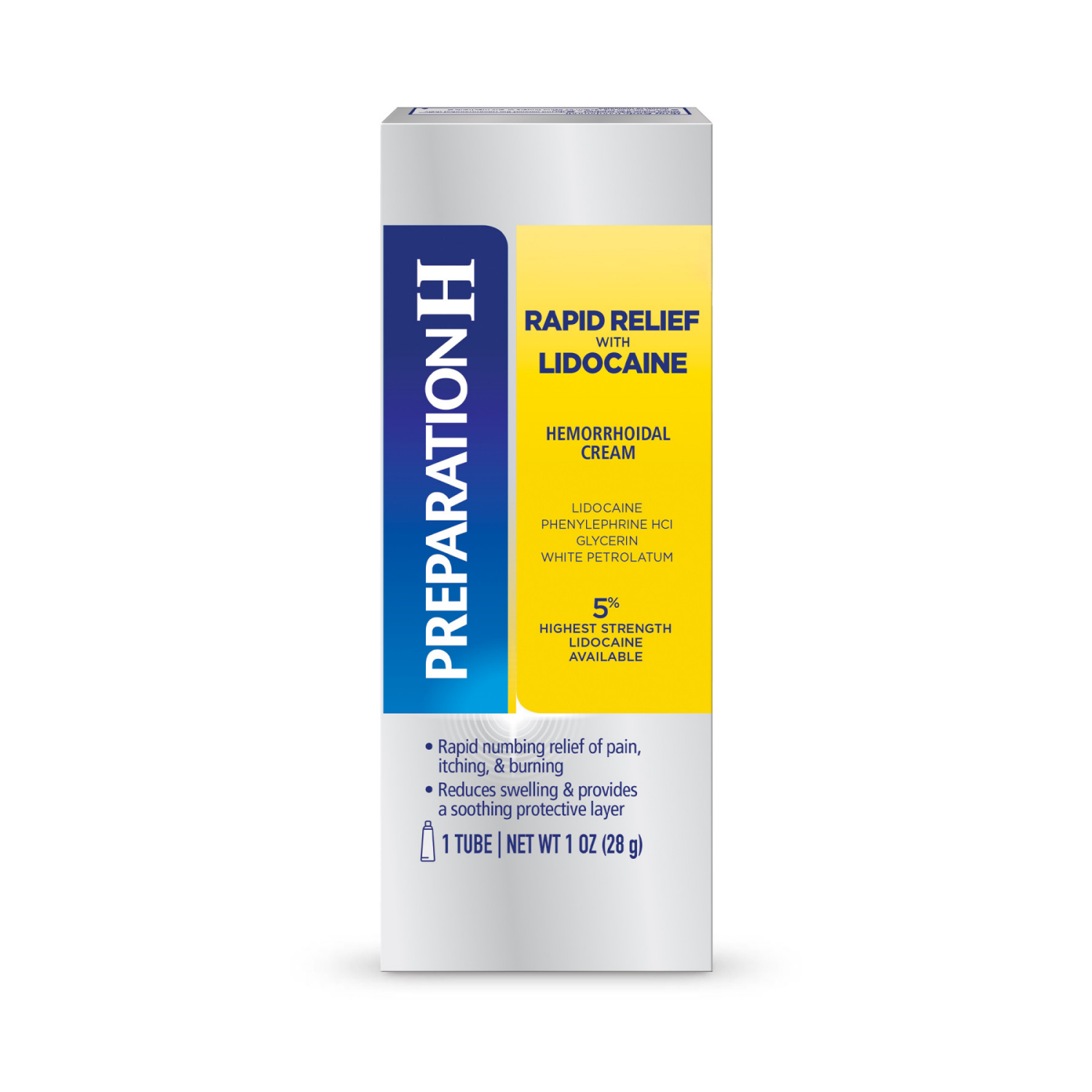 slide 1 of 5, Preparation H Rapid Relief Hemorrhoid Cream with Lidocaine - 1 Oz, 1 ct
