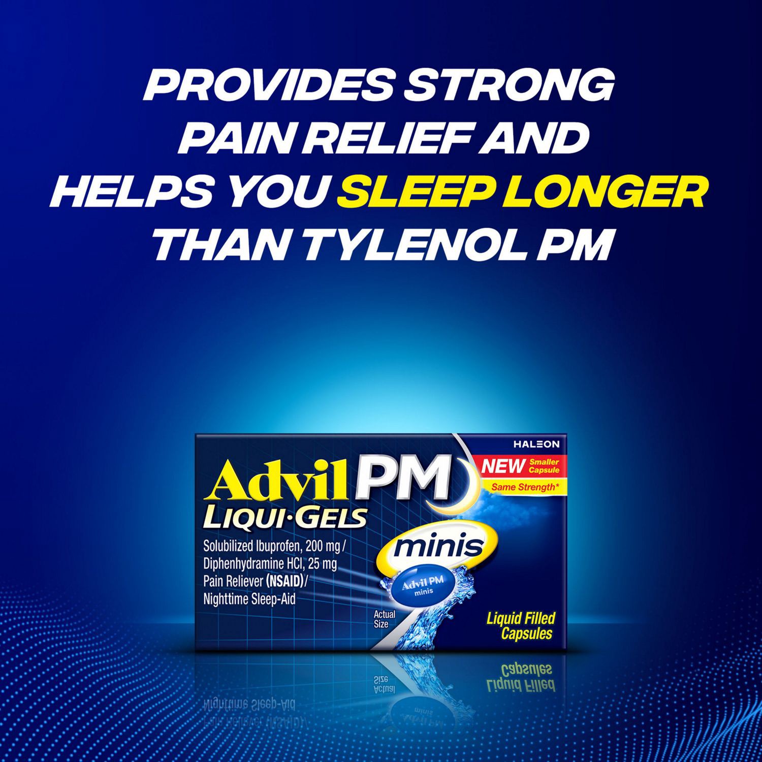 slide 4 of 13, Advil PM Liqui Gels Pain Reliever Minis 40 Liquid Filled Capsules, 40 ct