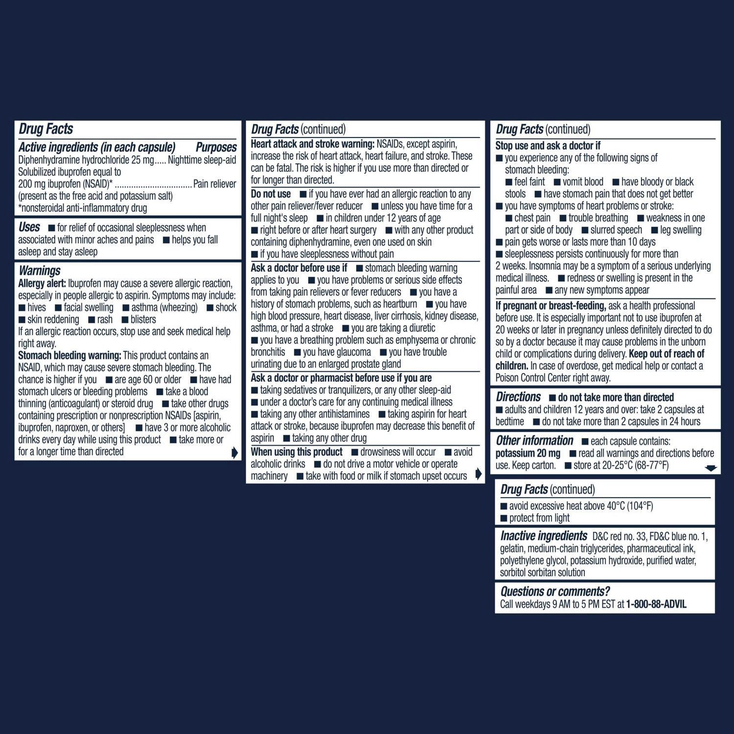 slide 13 of 13, Advil PM Liqui Gels Pain Reliever Minis 40 Liquid Filled Capsules, 40 ct