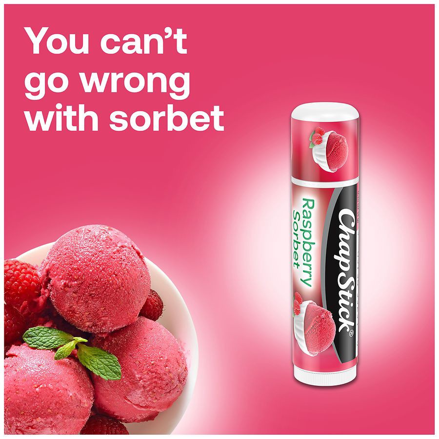 slide 2 of 5, ChapStick Flavored Moisturizing Lip Balm Raspberry Sorbet, 0.15 oz
