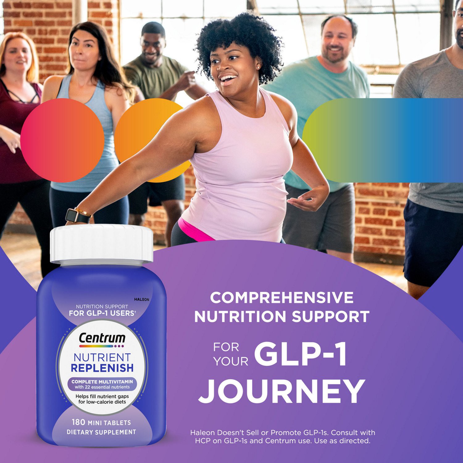 slide 6 of 12, Centrum Nutrient Replenish GLP-1 Nutrition Support Multivitamin, 180 ct