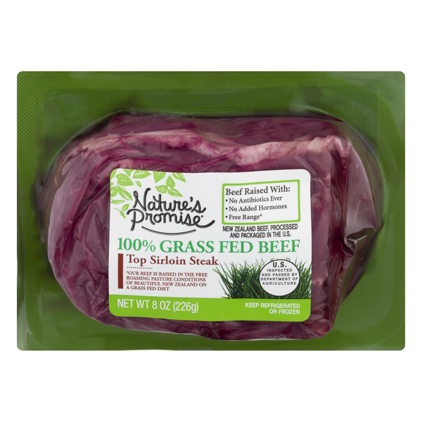 slide 1 of 1, Nature's Promise 100% Grass-fed Beef Top Sirloin Steak Fresh, 8 oz