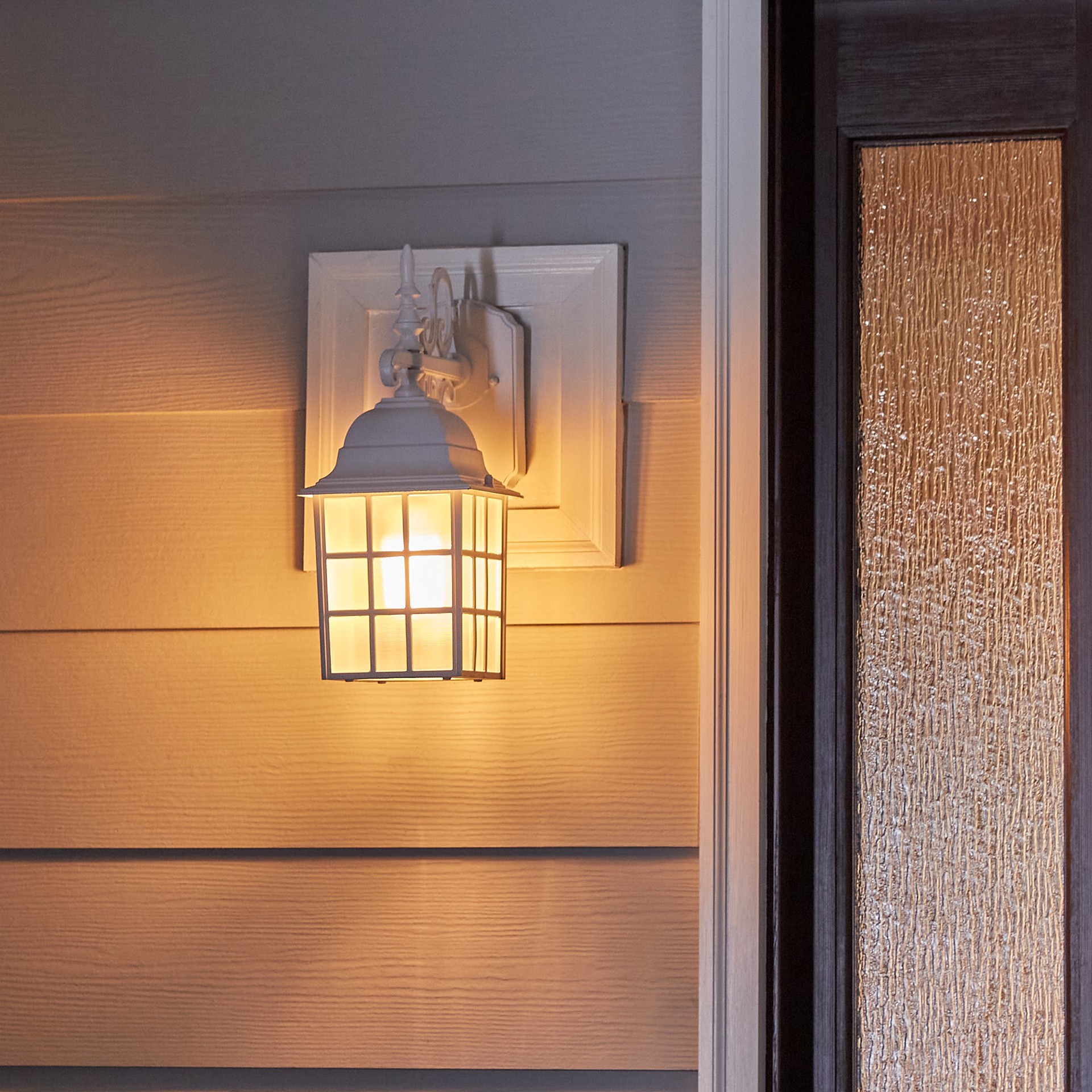 slide 3 of 6, Project Source 1 -Light 14.37-in H White Hardwired Outdoor Wall Light, 1 ct