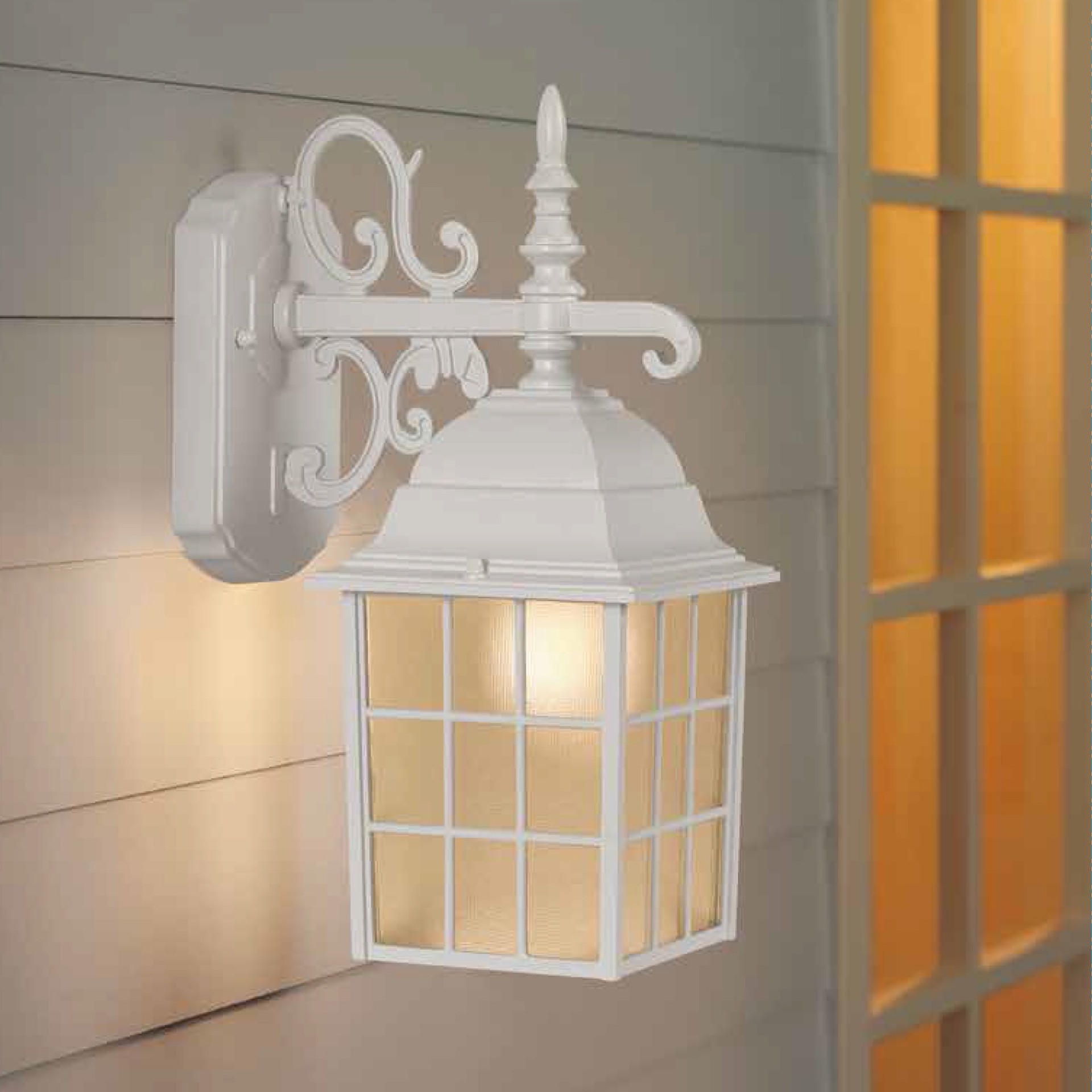 slide 6 of 6, Project Source 1 -Light 14.37-in H White Hardwired Outdoor Wall Light, 1 ct