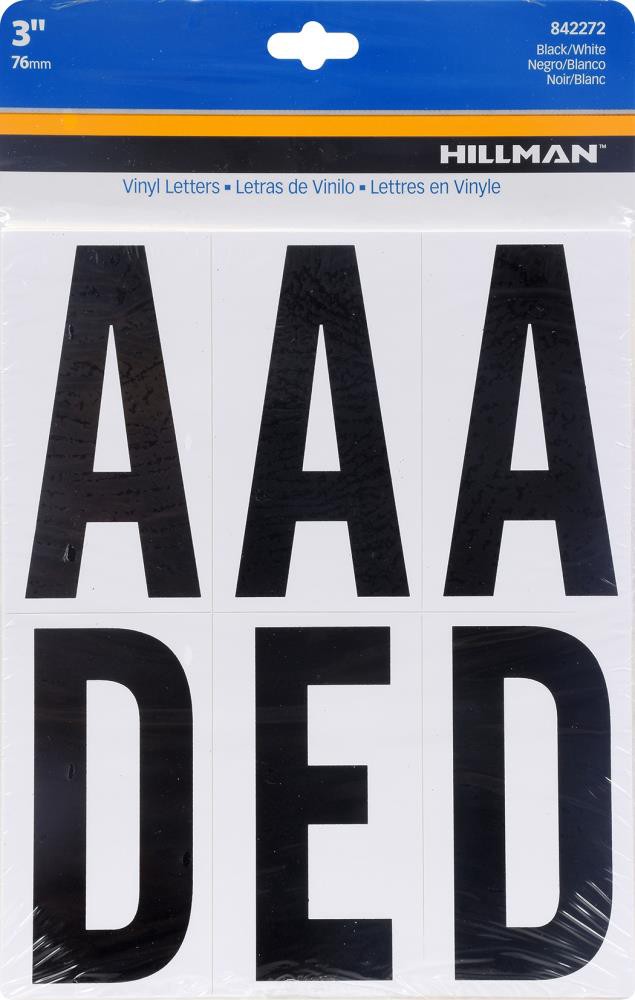 slide 2 of 3, Hillman 3-in Black Letter Pack, 1 ct