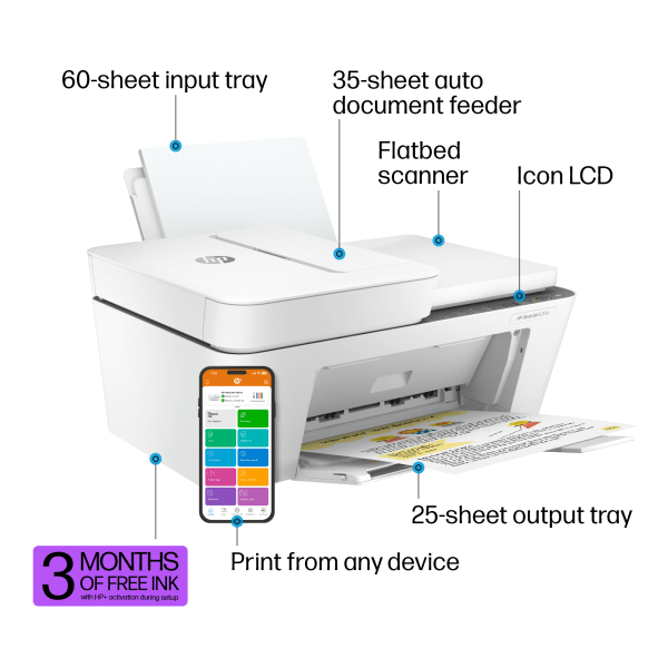 slide 2 of 10, Hp Deskjet 4255E Wireless All-In-One Color Printer, 1 ct