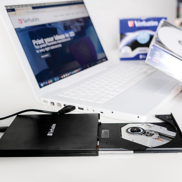 slide 6 of 9, Verbatim External Slimline Blu-Ray Writer, 1 ct