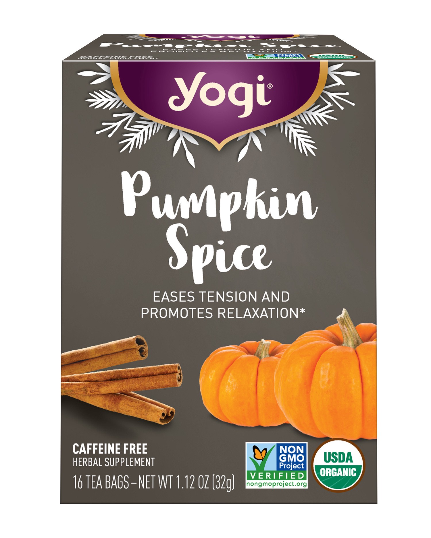 slide 4 of 5, Yogi Caffeine Free Pumpkin Spice Herbal Supplement 16 Tea Bags, 16 ct