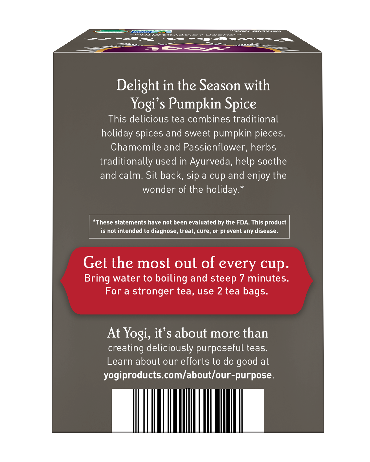 slide 5 of 5, Yogi Caffeine Free Pumpkin Spice Herbal Supplement 16 Tea Bags, 16 ct