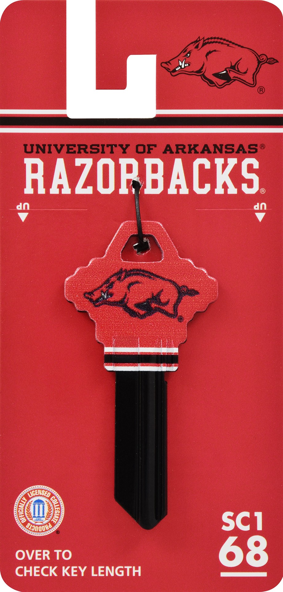 slide 2 of 4, Fanatix Arkansas Razorbacks Team colors/Painted #68 Brass House/Entry Key Blank, 1 ct