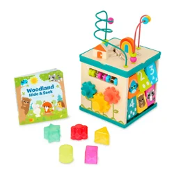 Battat B. Toys Lil' Learning Cube Tabletop Wooden Activity Cube