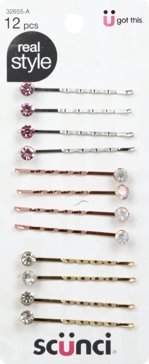 slide 4 of 6, scünci Bobby Pins 12 ea, 12 ct