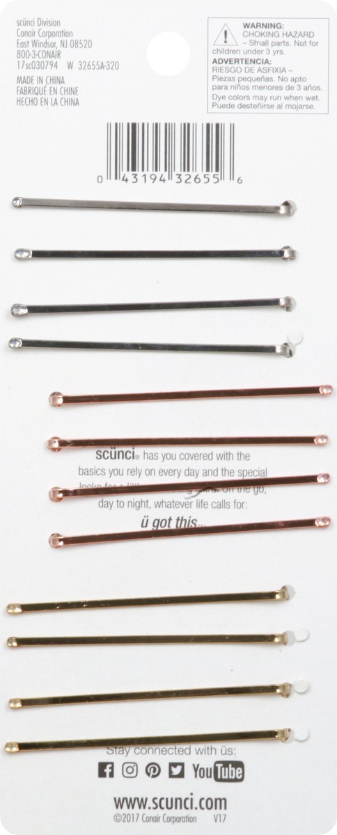 slide 5 of 6, scünci Bobby Pins 12 ea, 12 ct