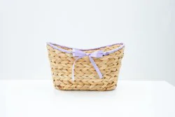 Holiday Home Woven Basket with Ribbon