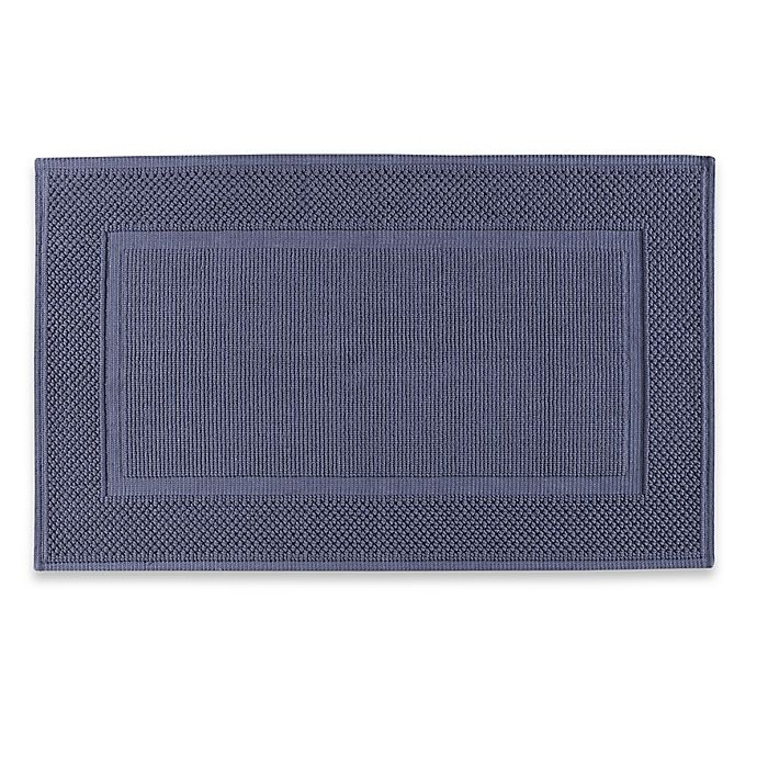 slide 1 of 1, Simple Jacquard Ring-Spun Bath Rug - Blue, 20 in x 33 in