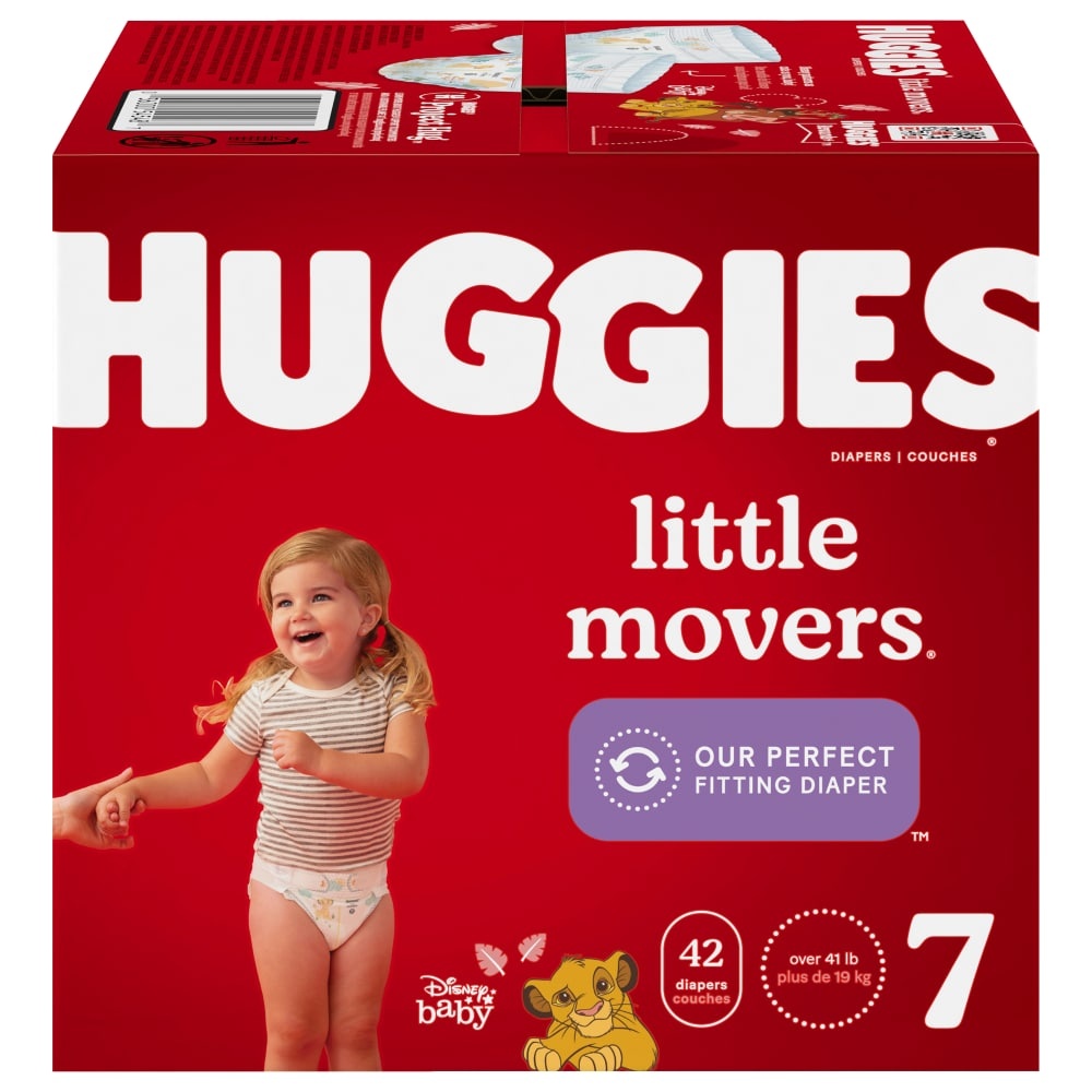 slide 1 of 6, Huggies Little Movers Size 7 Diapers, 42 ct