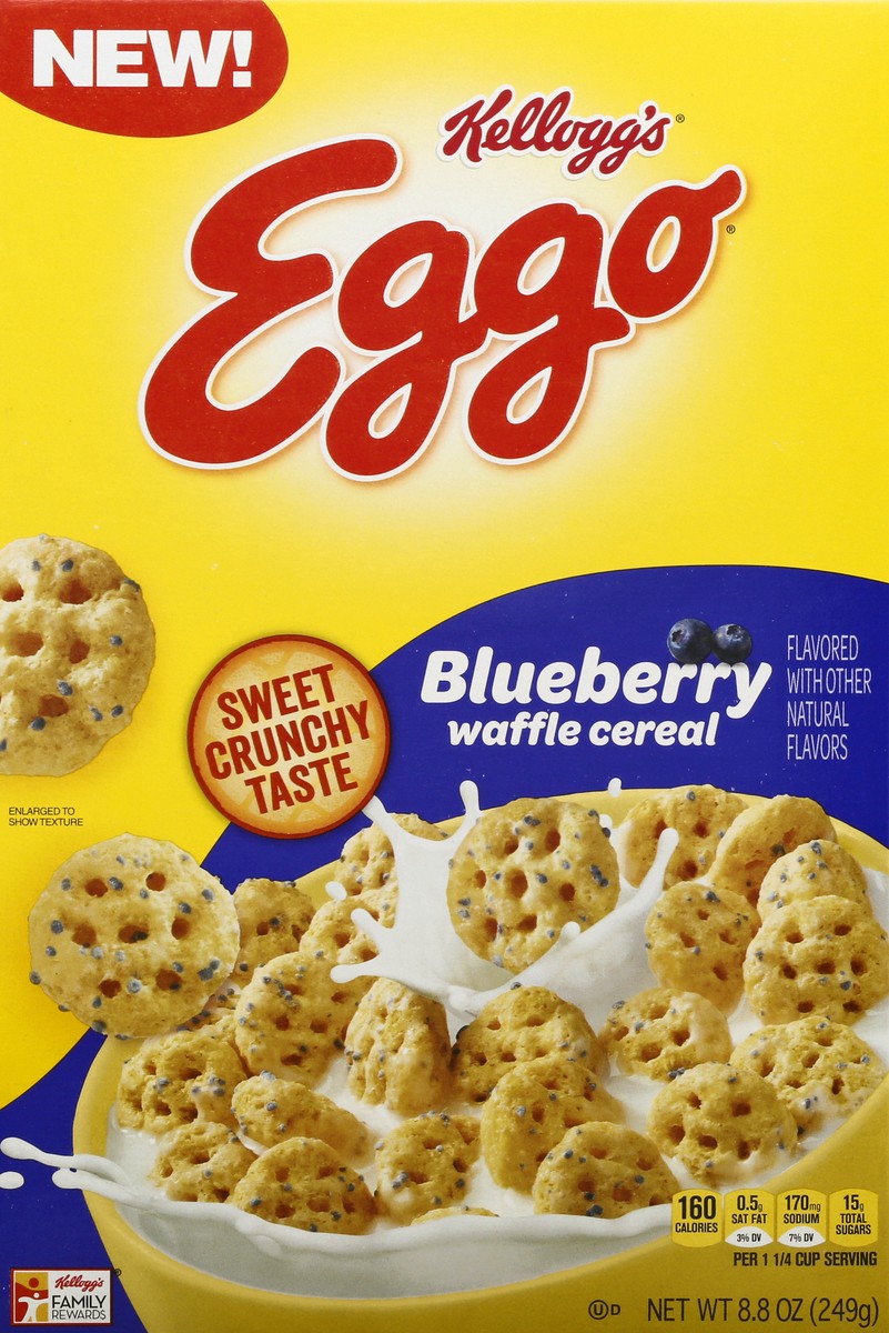 slide 3 of 10, Eggo Breakfast Cereal, Blueberry Waffle, 8.8 Oz, Box, 8.8 oz