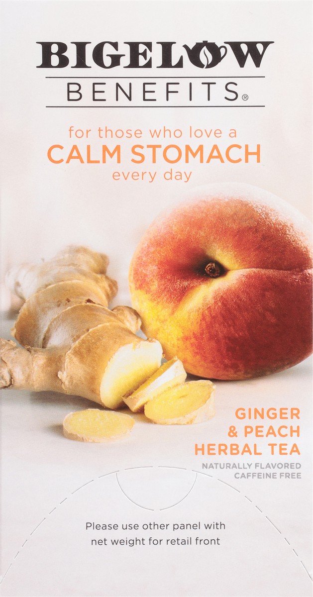 slide 7 of 9, Bigelow Benefits Caffeine Free Calm Stomach Ginger & Peach Herbal Tea Bag 18 Tea Bags - 18 ct, 18 ct