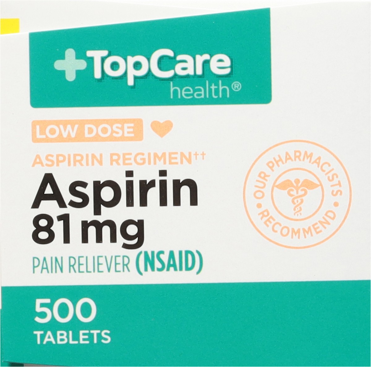 slide 8 of 9, TopCare Aspirin 81Mg, 500 ct