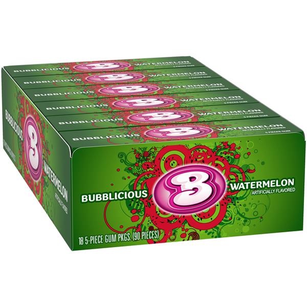 slide 1 of 1, Bubblicious Watermelon Gum, 18 ct