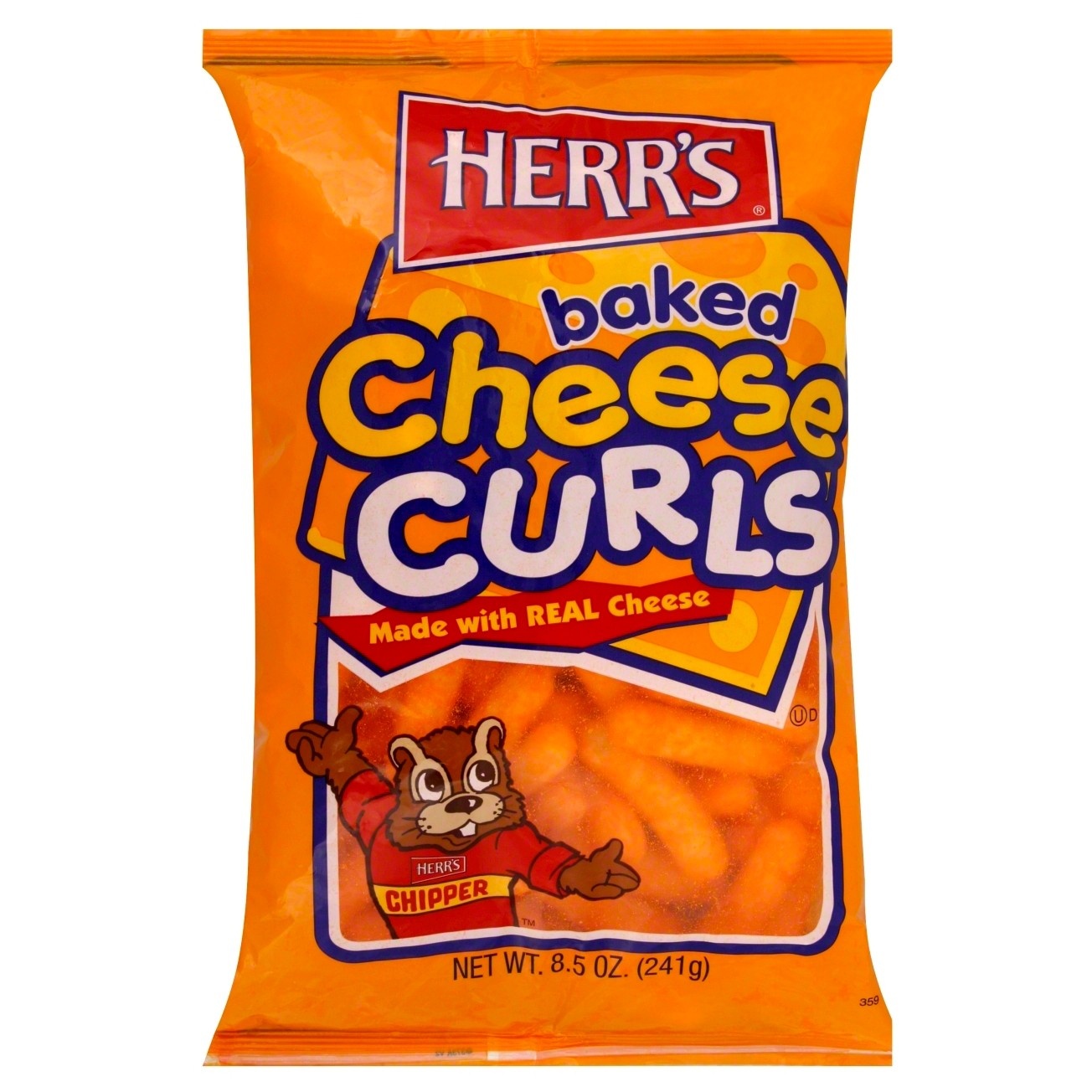 slide 1 of 1, Herr's Baked Cheese Curls, 8.5 oz