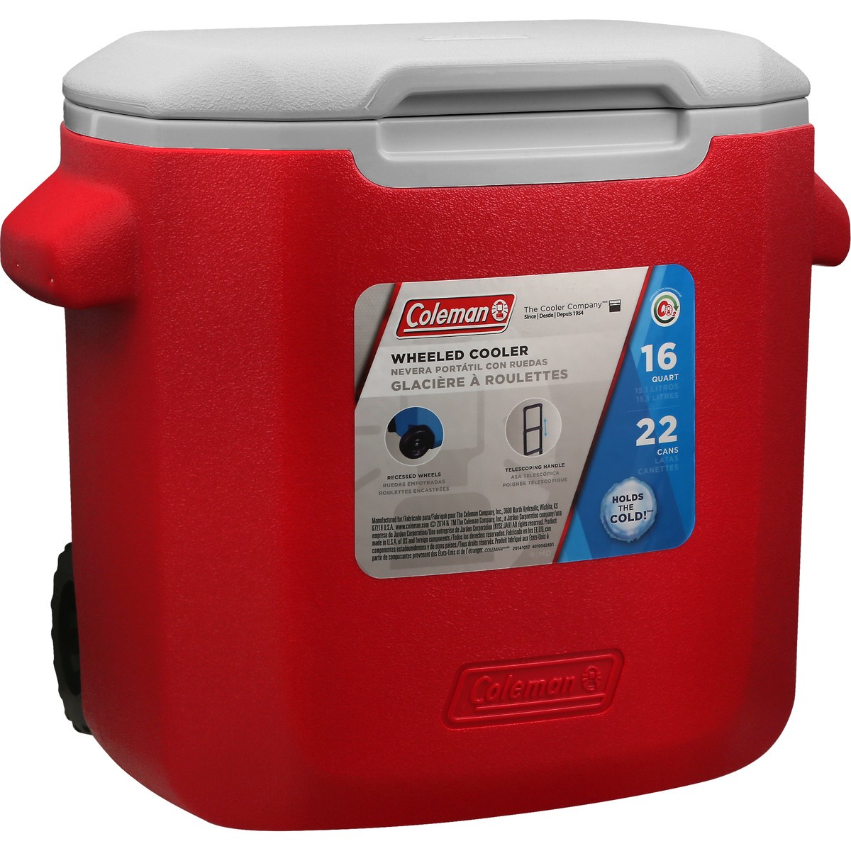 slide 2 of 8, Coleman Wheeled Red Cooler, 1 ct