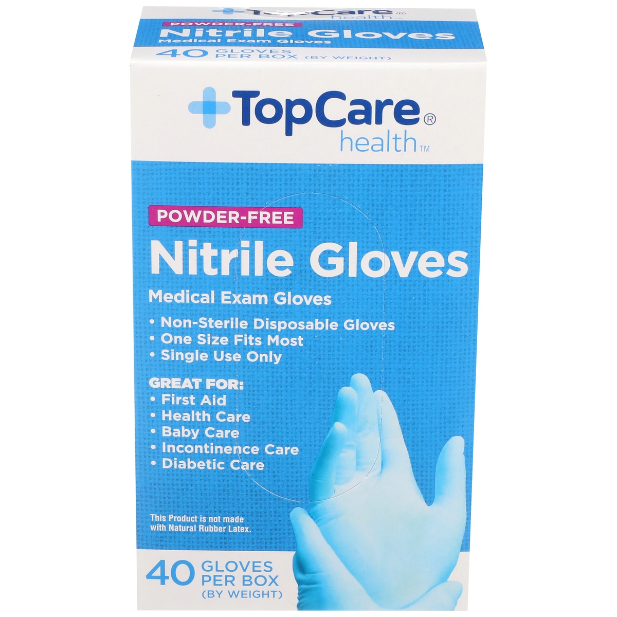 slide 1 of 1, TopCare Gloves Exam Nitrile, 40 ct