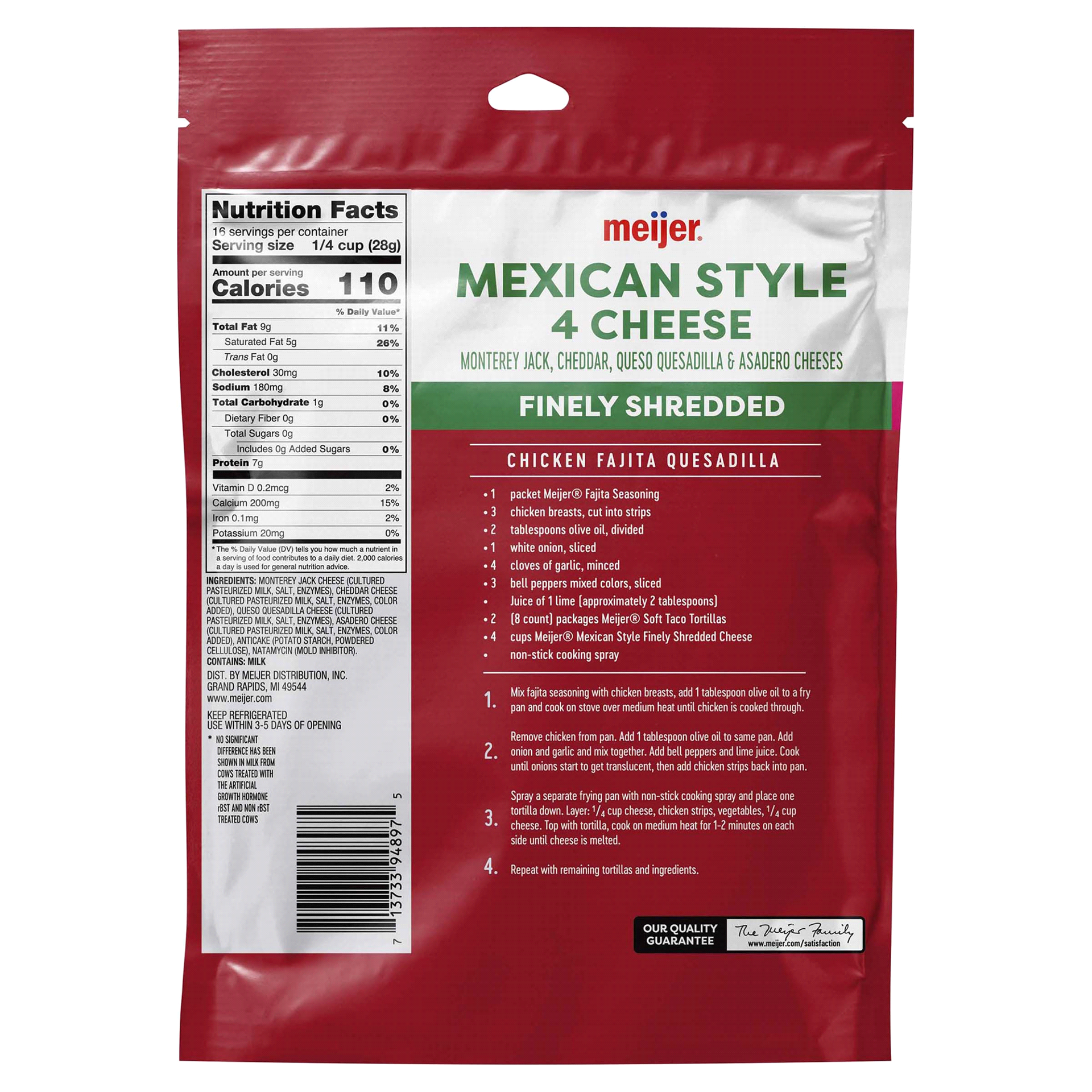 slide 5 of 5, Meijer Finely Shredded Mexican Cheese, 16 oz