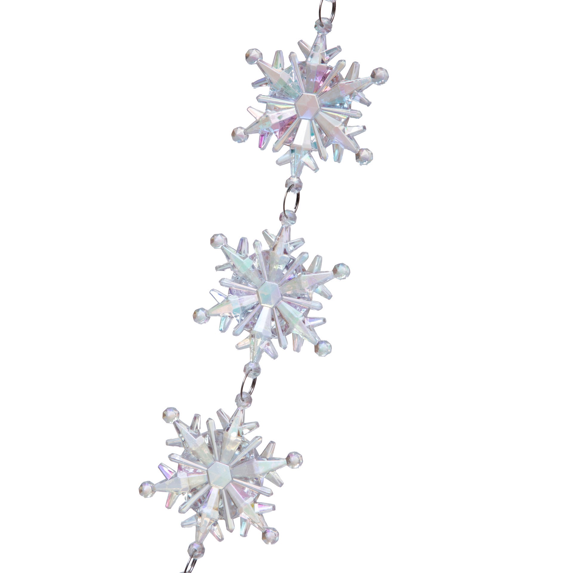 slide 2 of 2, 6ft. Iridescent Snowflakes Garland By Ashland, 6 ft